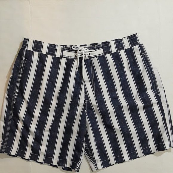 Trunks Surf & Swim Co. Swim Trunks Surf Swim Co Mens Blue White Striped Swim Trunks Poshmark